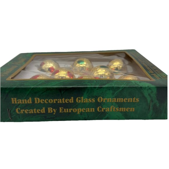 8 Vtg Commodore Christmas Classics Hand Decorated Glass Ornaments Romania Mini - Picture 6 of 9